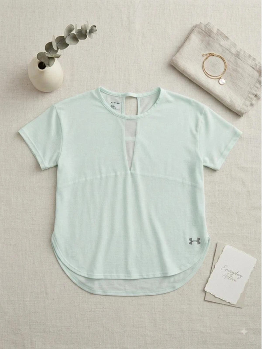 Under Armour light mint/sage green activewear top